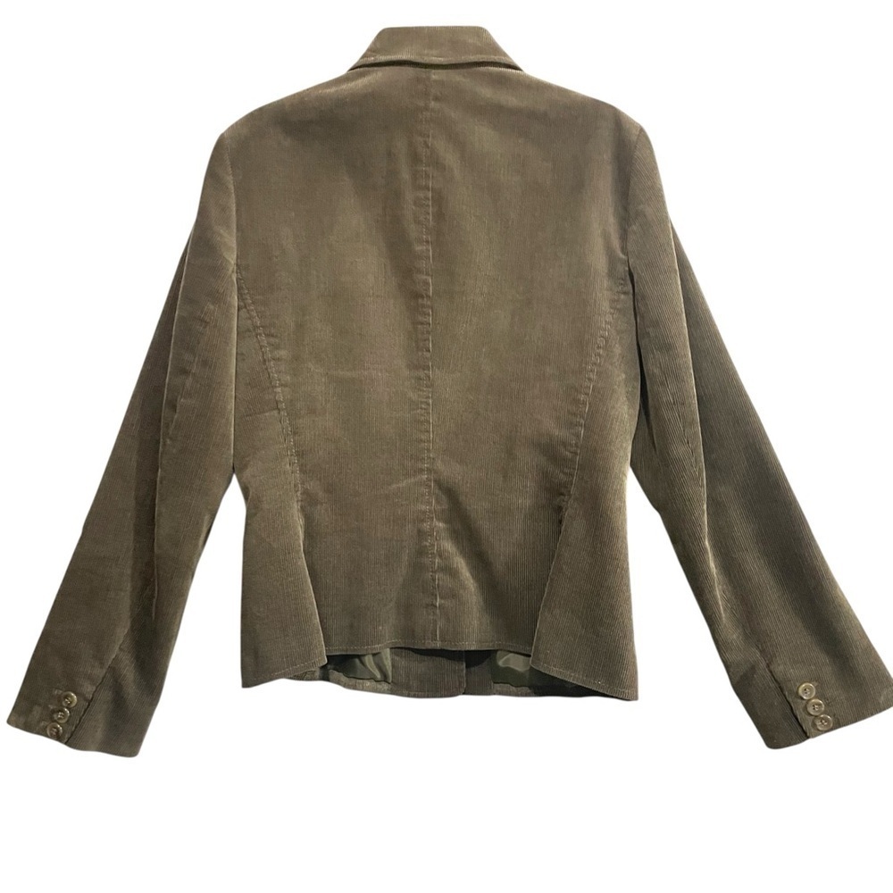 Kasper Brown Corduroy Blazer Jacket 3 Button Classic Career Workwear Size 4 - Picture 3 of 12